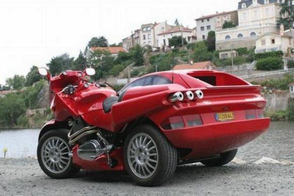 ferrari car bike hybrid 04 in Unusual Ferrari Car Motorcycle