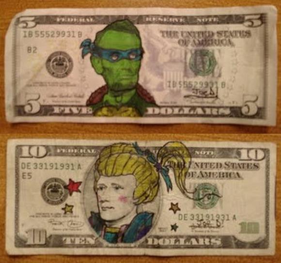 funny money modifications 58 in Playing With Money: Defacing Presidents and Funny Modifications