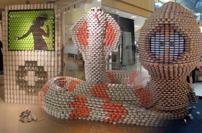 Canstruction sculpture