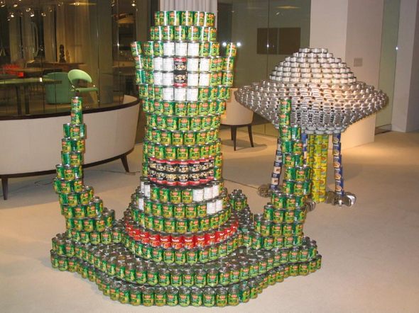 Canstruction sculpture