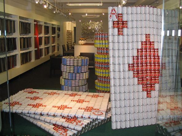 Canstruction sculpture