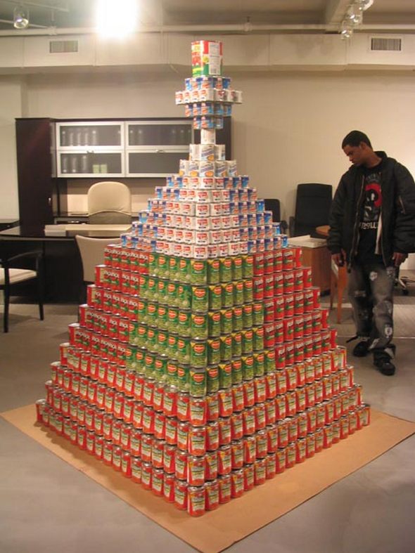 Canstruction sculpture