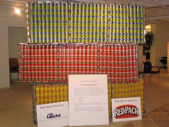 Canstruction sculpture