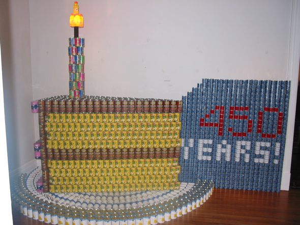 Canstruction sculpture