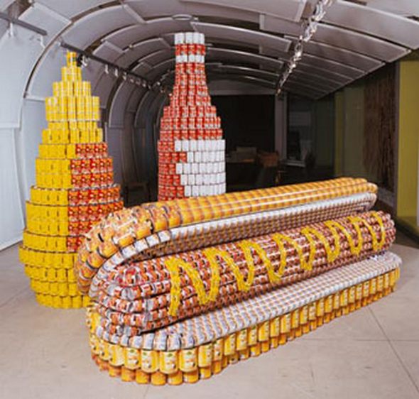 Canstruction sculpture