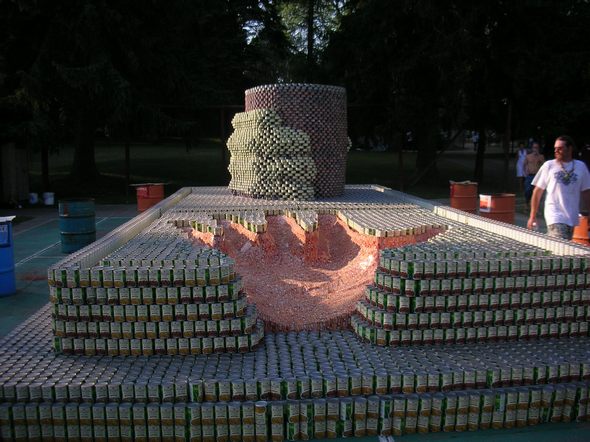 Canstruction sculpture