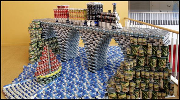 Canstruction sculpture