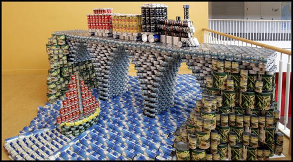 Canstruction sculpture