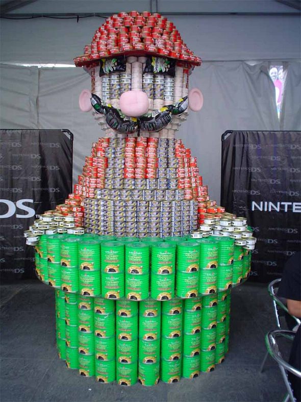 Canstruction sculpture