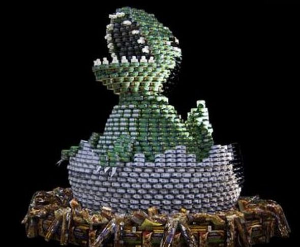 Canstruction sculpture