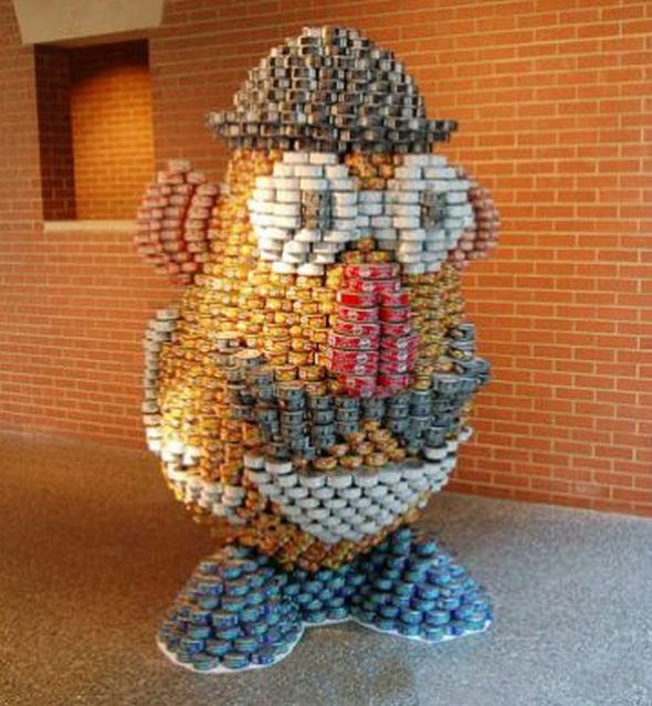 Canstruction sculpture