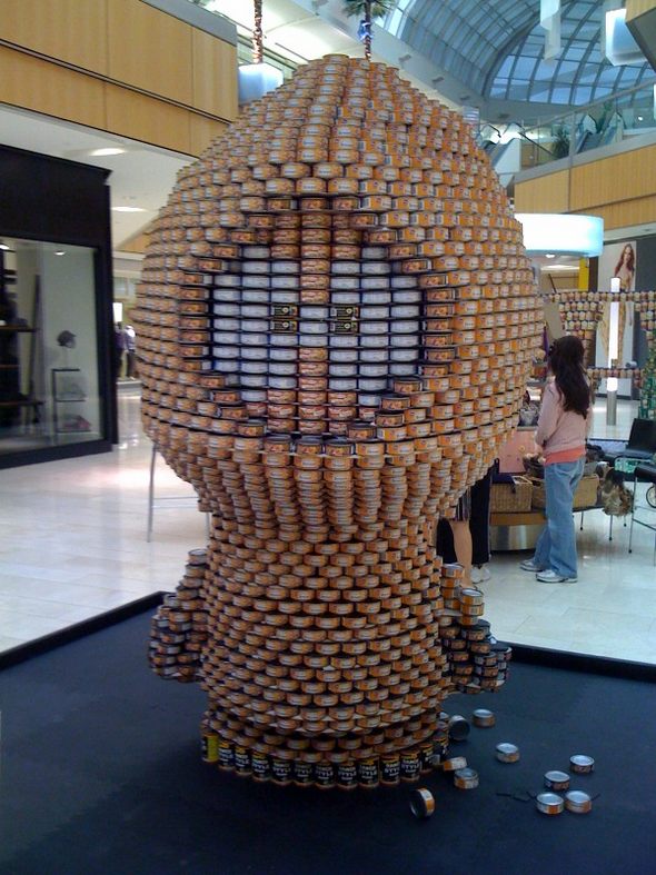 top canstruction sculpure 67 in 65 Unbelievable Canstruction Sculptures