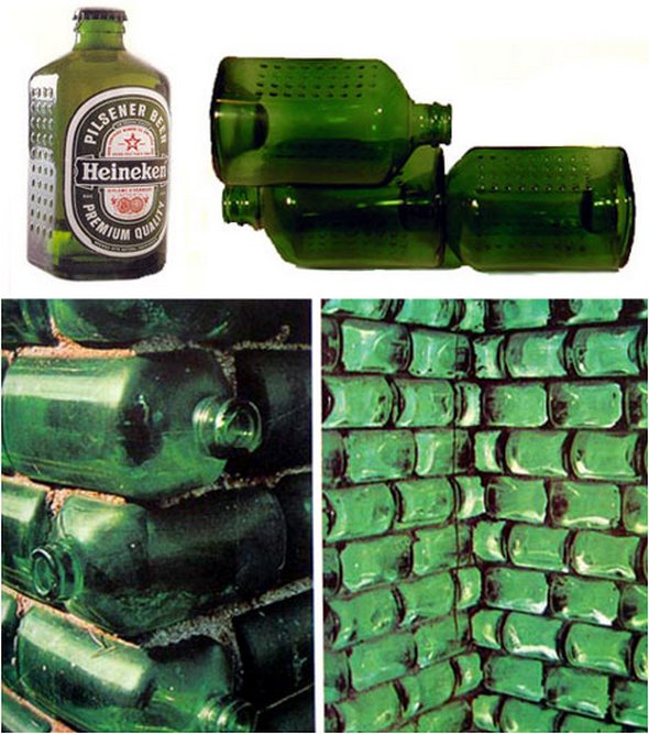 Buddhist temple built out of Heineken and Chang beer bottles