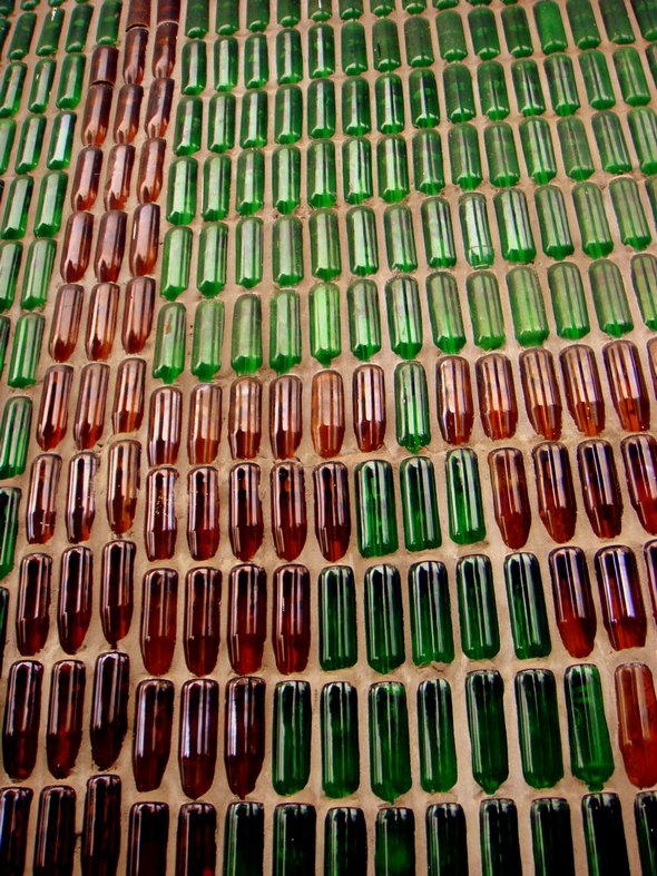 Buddhist temple built out of Heineken and Chang beer bottles