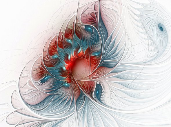 Elegant White Background Fractal Designs