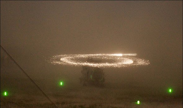 Cool Looking Helicopter Static Electricity Effect