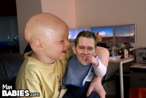 man baby 47 in Can Babies and Men Switch Roles?