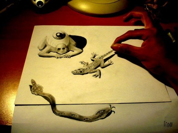 drawings which come alive 13 in Drawings which Enter Three Dimensional World