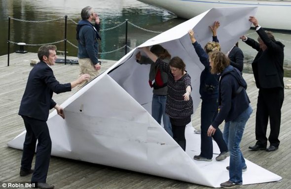 Sailing in Paper Origami Boat