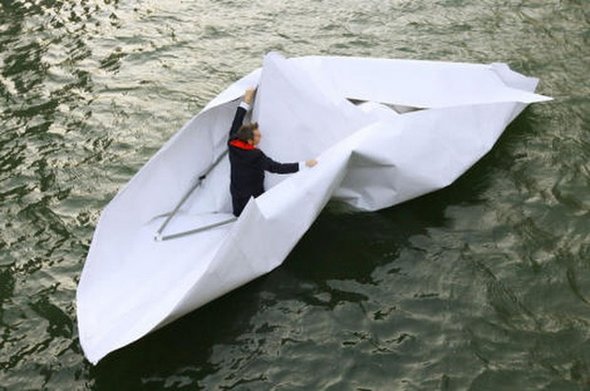 Sailing in Paper Origami Boat