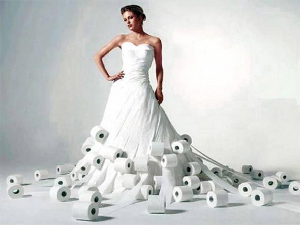 amazing wedding dresses made out of toilet paper 01 in Breathtaking Toilet Paper Wedding Dresses