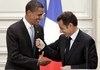 Obama and Sarkozy hanging out
