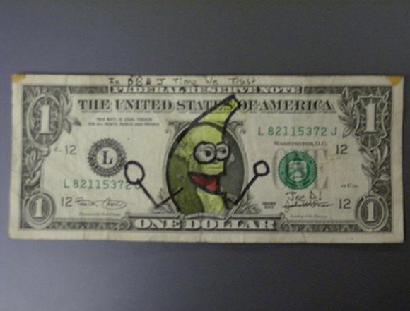 funny money modifications 45 in Playing With Money: Defacing Presidents and Funny Modifications