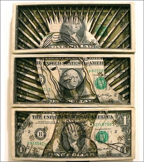 one dollar art by campbell 09 in One Dollar Art: Laser cut Money Made Worthless Gained Artistic Value
