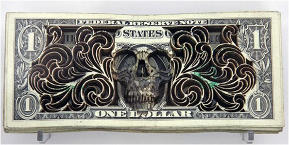one dollar art by campbell 11 in One Dollar Art: Laser cut Money Made Worthless Gained Artistic Value