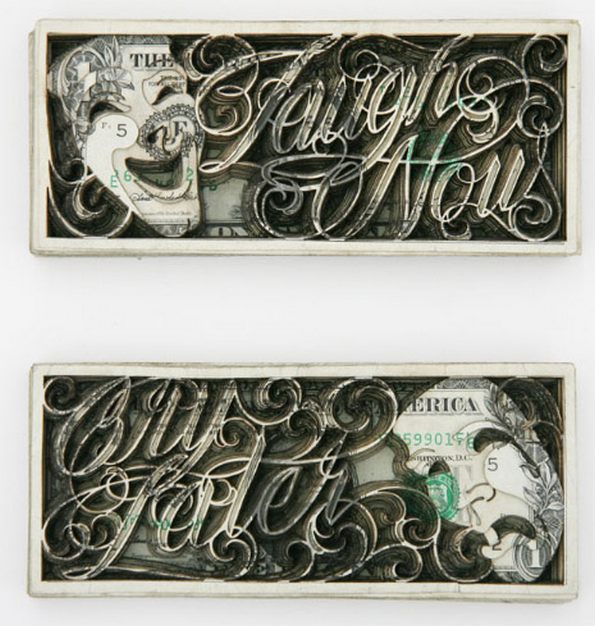 one dollar art by campbell 16 in One Dollar Art: Laser cut Money Made Worthless Gained Artistic Value