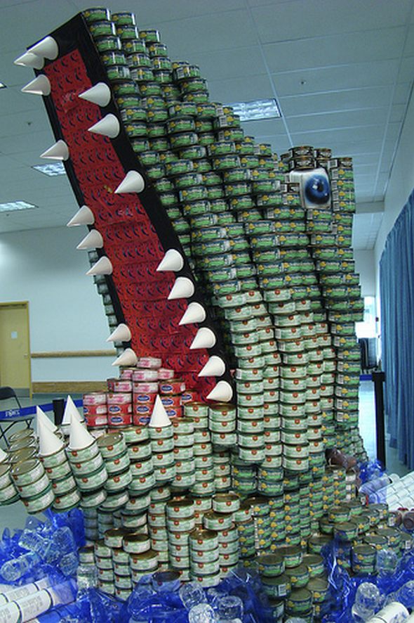 top canstruction sculpture 27 in 65 Unbelievable Canstruction Sculptures