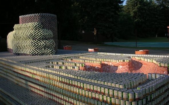 top canstruction sculpture 29 in 65 Unbelievable Canstruction Sculptures