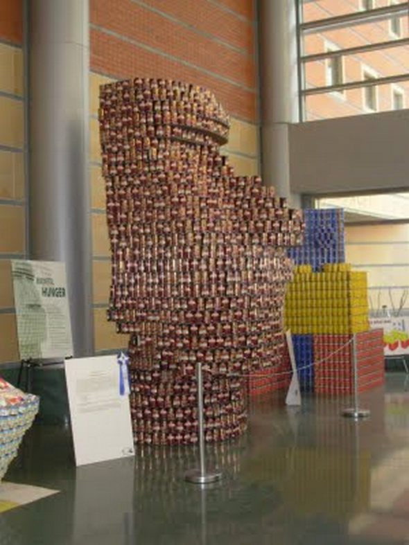 top canstruction sculpure 32 in 65 Unbelievable Canstruction Sculptures