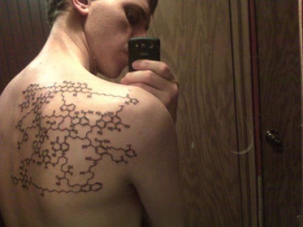 scientific tattoos 12 in 52 Funniest Geeky Scientific Tattoos